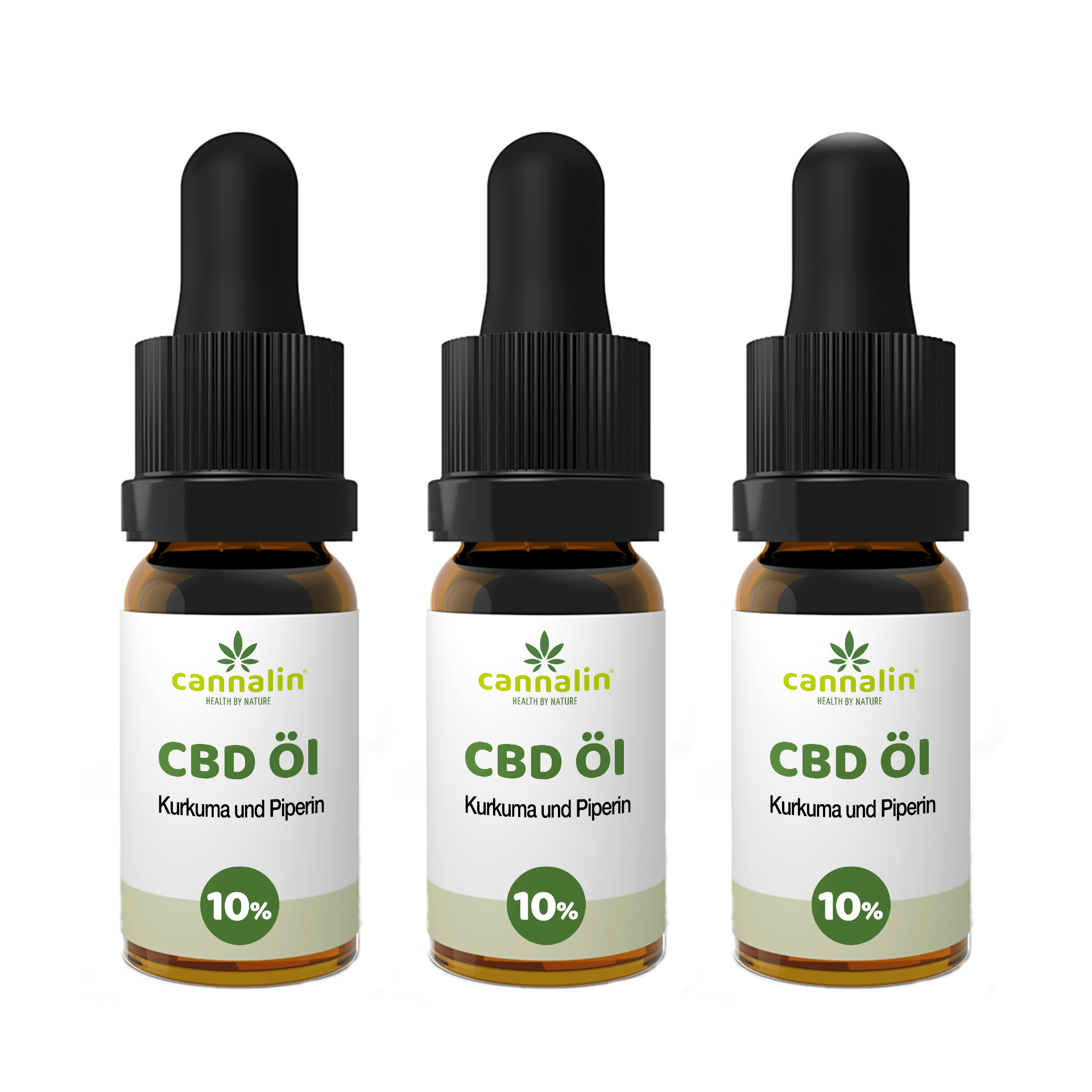 CBD Öl 10% Kurkuma & Piperin | 3 zum Preis von 2