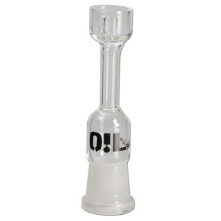 Black Leaf O!L Öl-Bong-Zubehör für OiL-Rig: Öl-Kopf zum Verdampfen von Öl, Steckkopf | NS 14F (female 14,5 mm) | Glas, klar