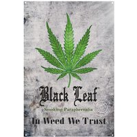 Black Leaf In Weed We Trust Metallschild