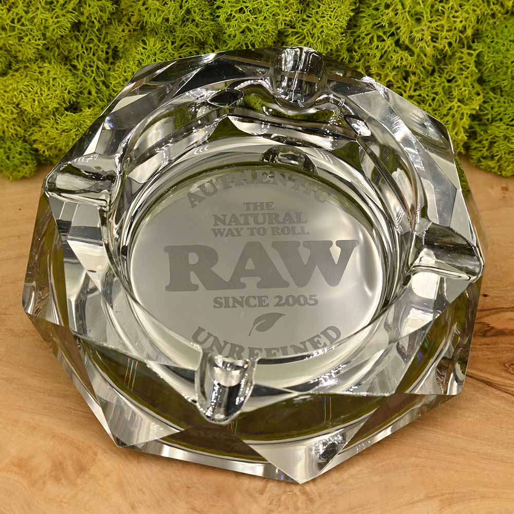 RAW Dark Side Glas Aschenbecher | inkl. Geschenkverpackung