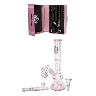 Black Leaf EIS-Bong Kofferbong 'Bitch Bong' Motiv: 'Pink Stars Unicorn - Einhorn' rosa/pink