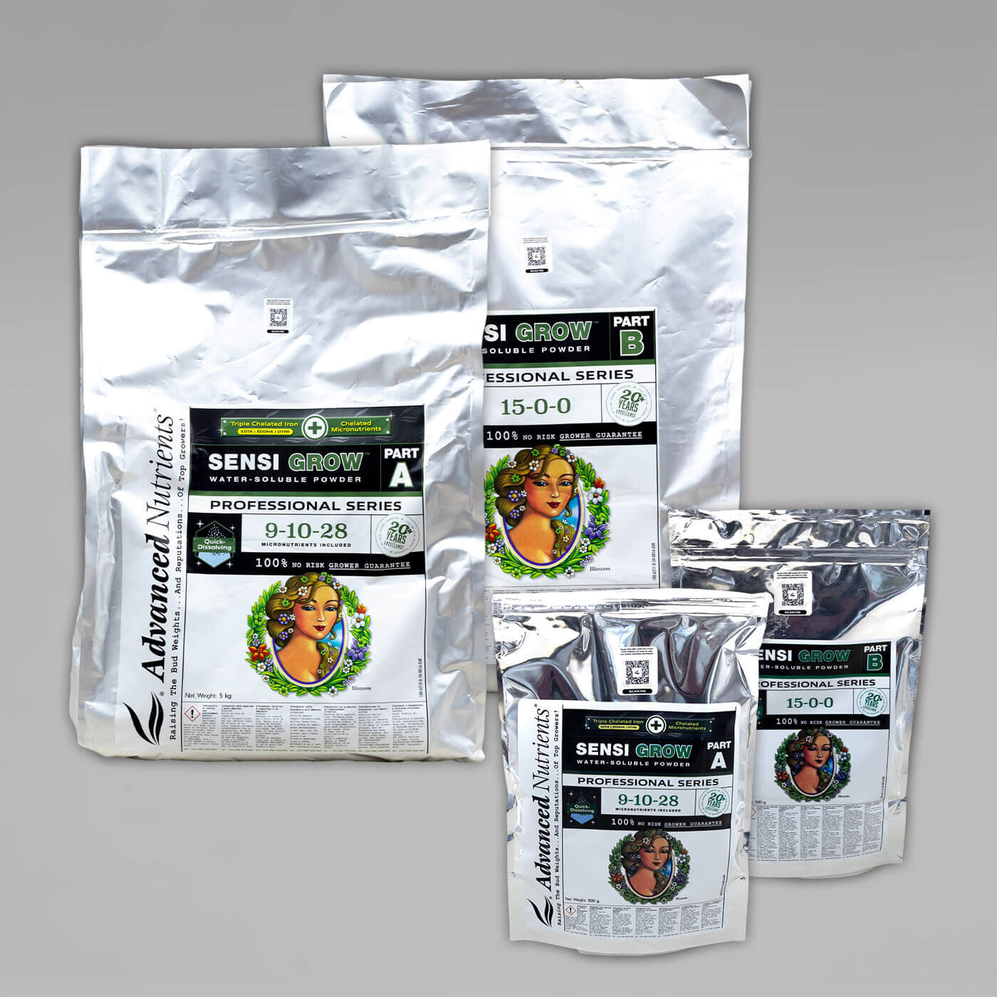 Advanced Nutrients Sensi Grow Professional, wasserlösliches Pulver, Part A und B, je 500g, 1kg, 5kg oder 10kg