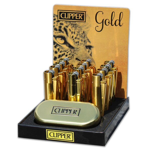 'Clipper' Feuerzeug Stahl 'Gold'