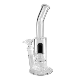 bong-discount Wasserpfeife, PERCOLATOR-Bong | 26 cm, NS 19 (18,8mm) | schwarz | robustes BOROSILIKATGLAS