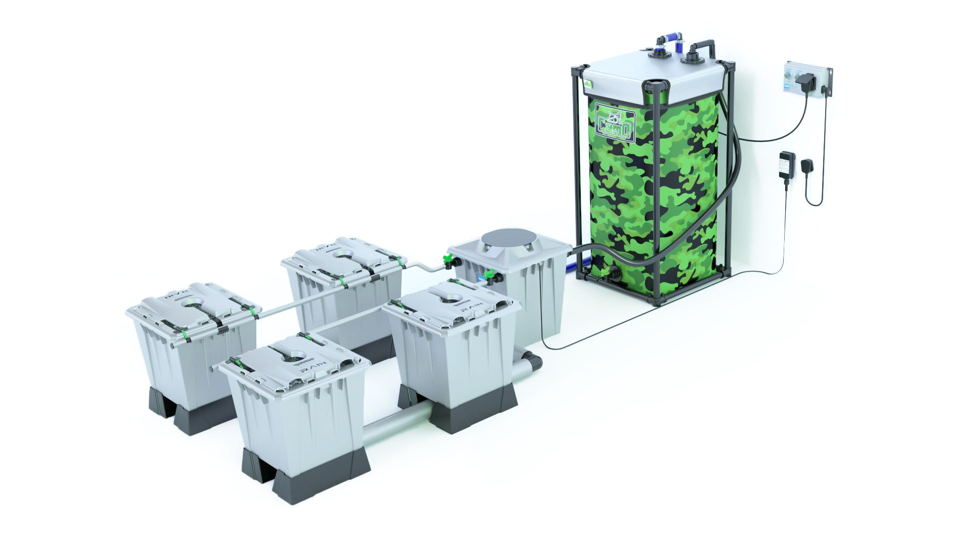 Alien Hydroponics RAIN Silver Series - 15 Liter Töpfe für 4 Pflanzen