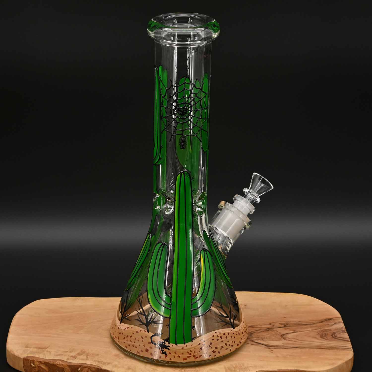 Black Leaf Handbemalte Kaktus Bong (32cm)
