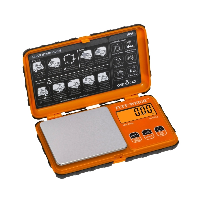 On Balance Tuff-Weigh 200 g x 0,01 g Orange – Robuste Präzisionswaage
