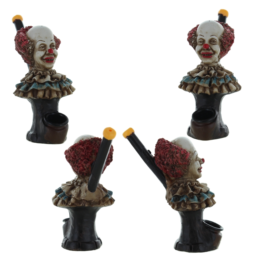 Polyresin Smoking Pipe 11cm - Clown