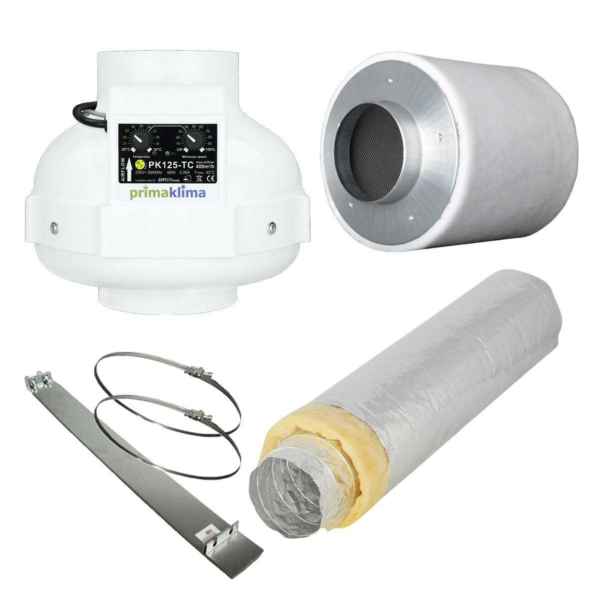 Eco Abluft-Set 125er TC 400 mit Silent-Schlauch