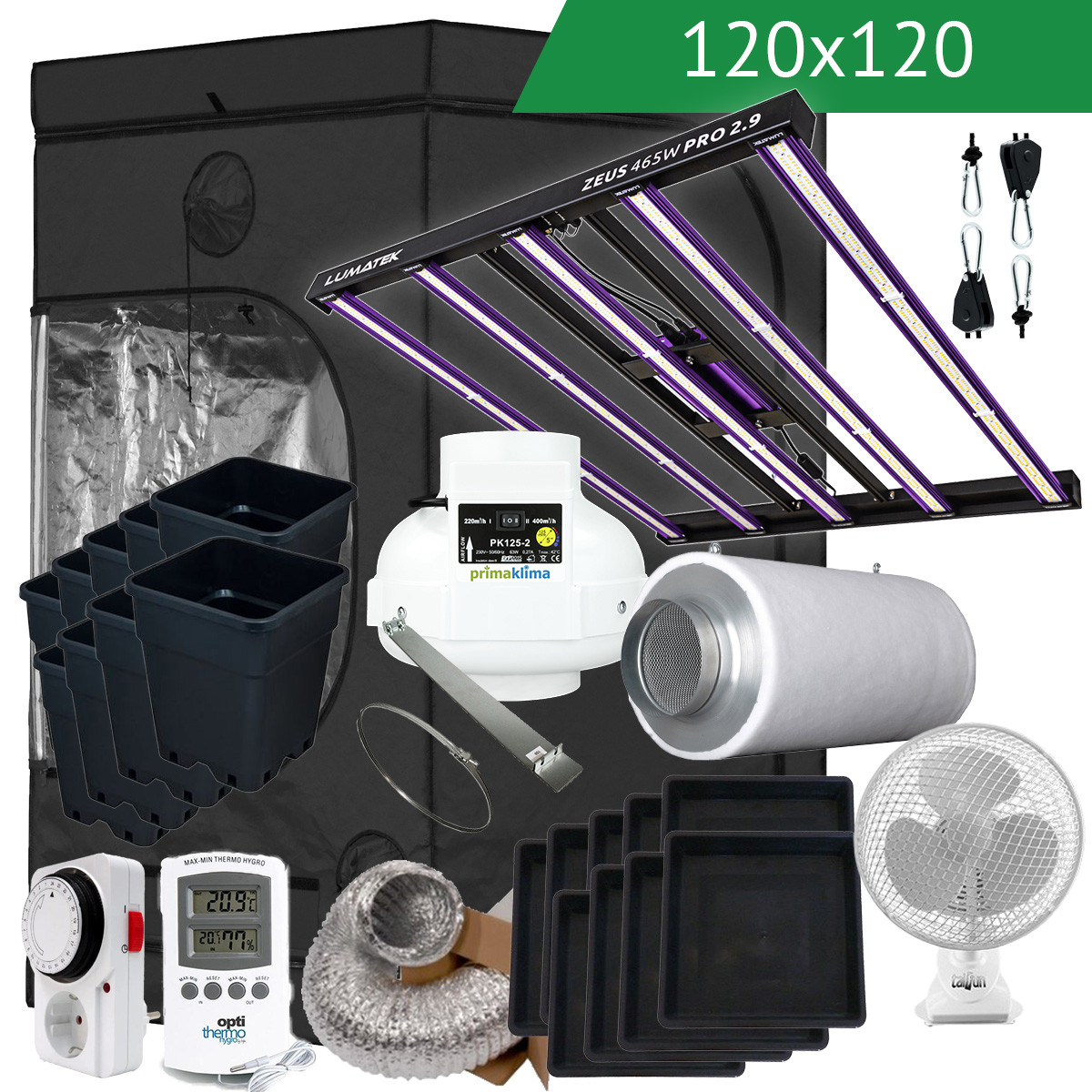 DIY LED Growbox Komplettset 120x120 465W