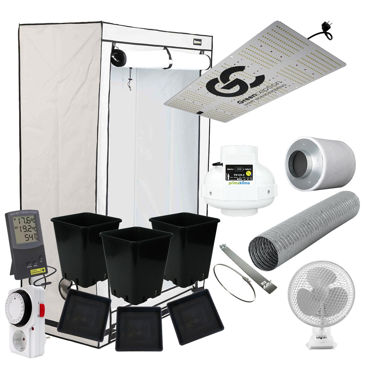 3 Pflanzen Komplettset - Upper Class - 250W - 120x60