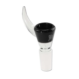 Black Leaf Kräuterkopf aus Borosilikatglas – komfortabler Griff und stilvolles Design
