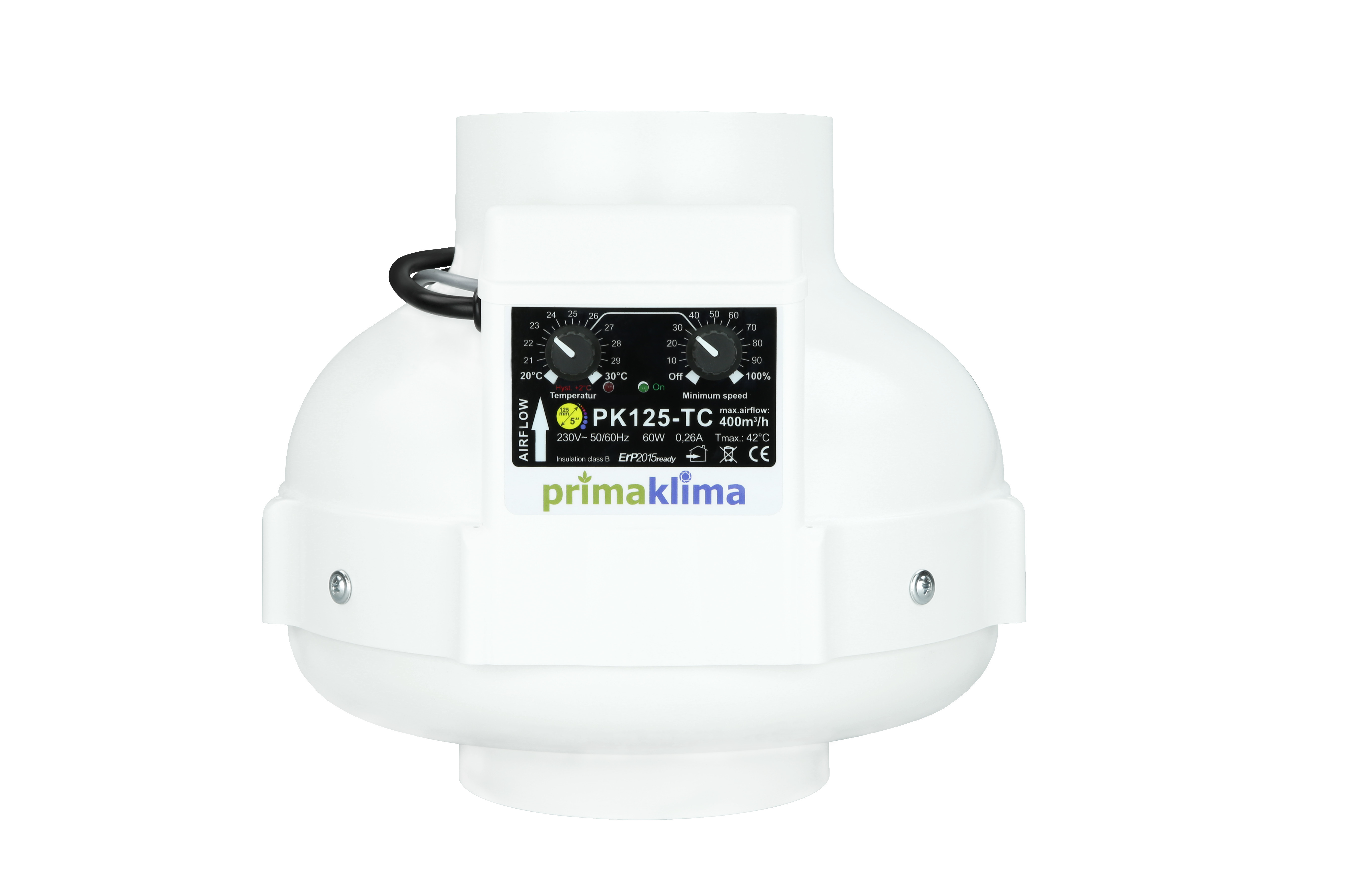 Prima Klima Temp-Control AC-Ventilator 400m³/h 125mm (PK125-TC)