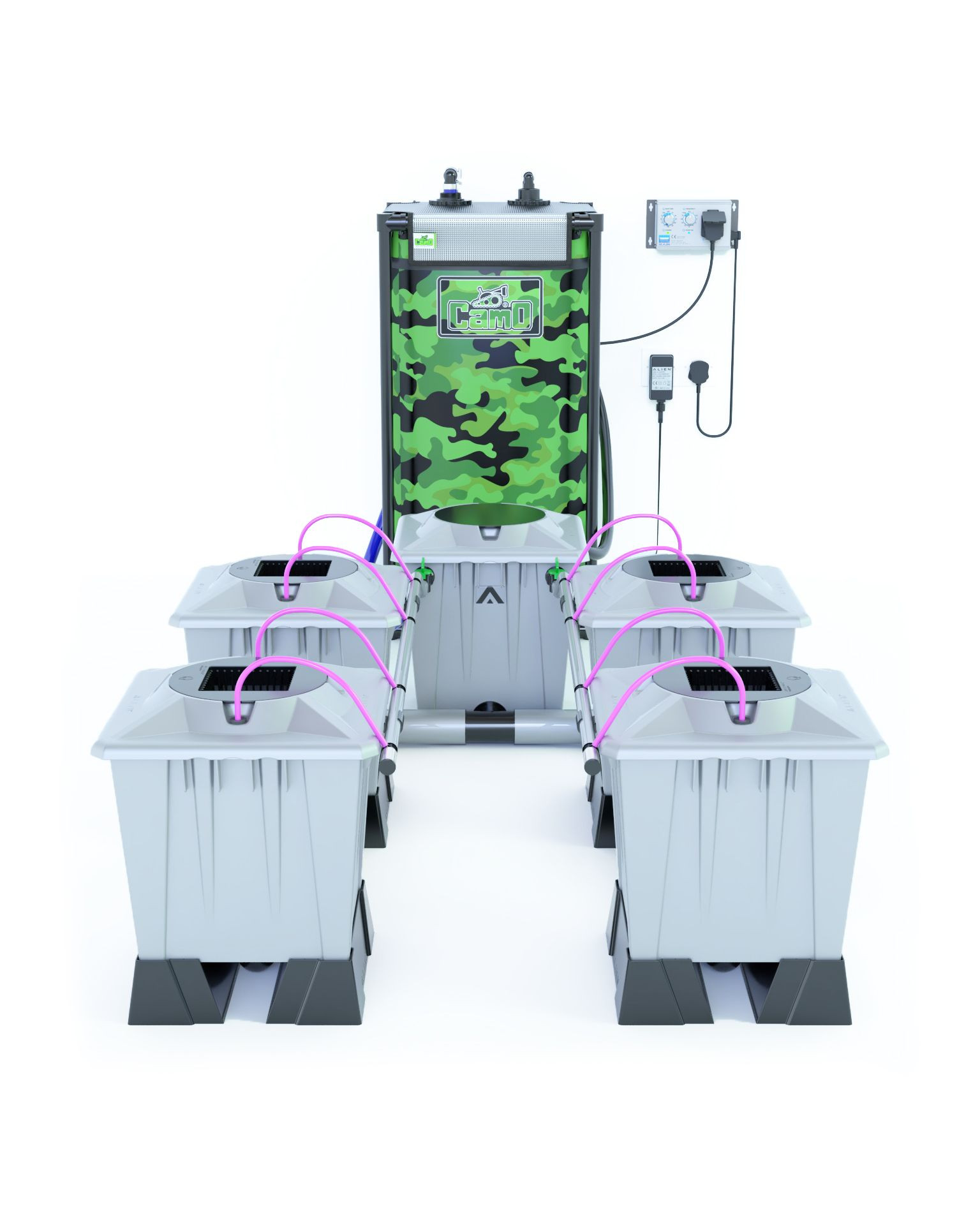 Alien Hydroponics AERO System Silver Series - 15L Töpfe für 4 Pflanzen