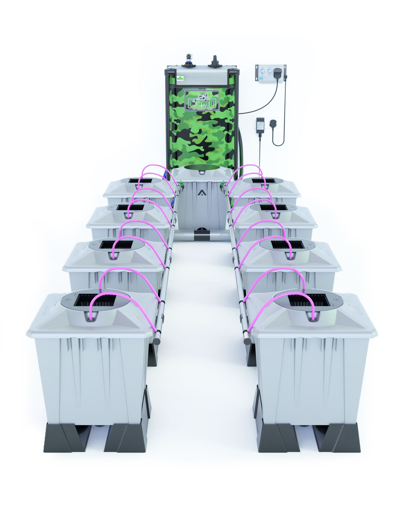 Alien Hydroponics AERO System Silver Series - 15L Töpfe für 8 Pflanzen
