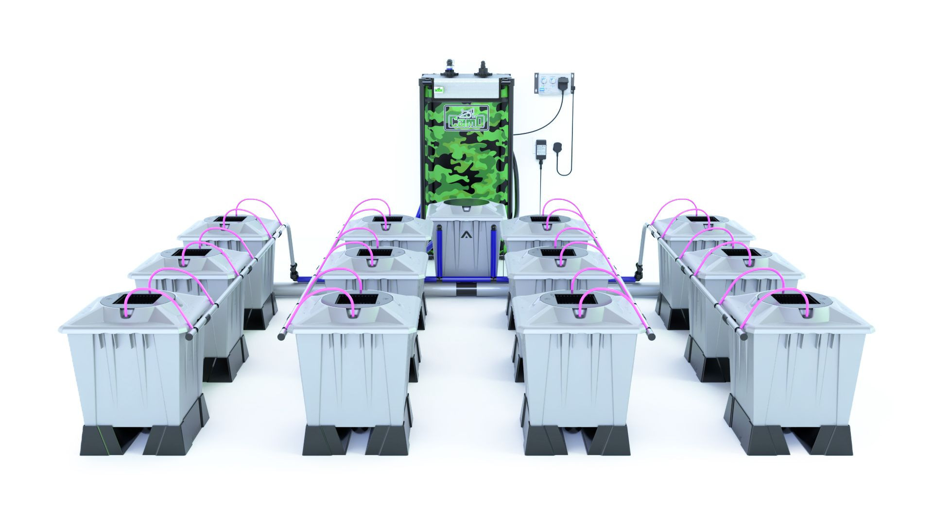 Alien Hydroponics AERO System Silver Series - 15L Töpfe für 12 Pflanzen