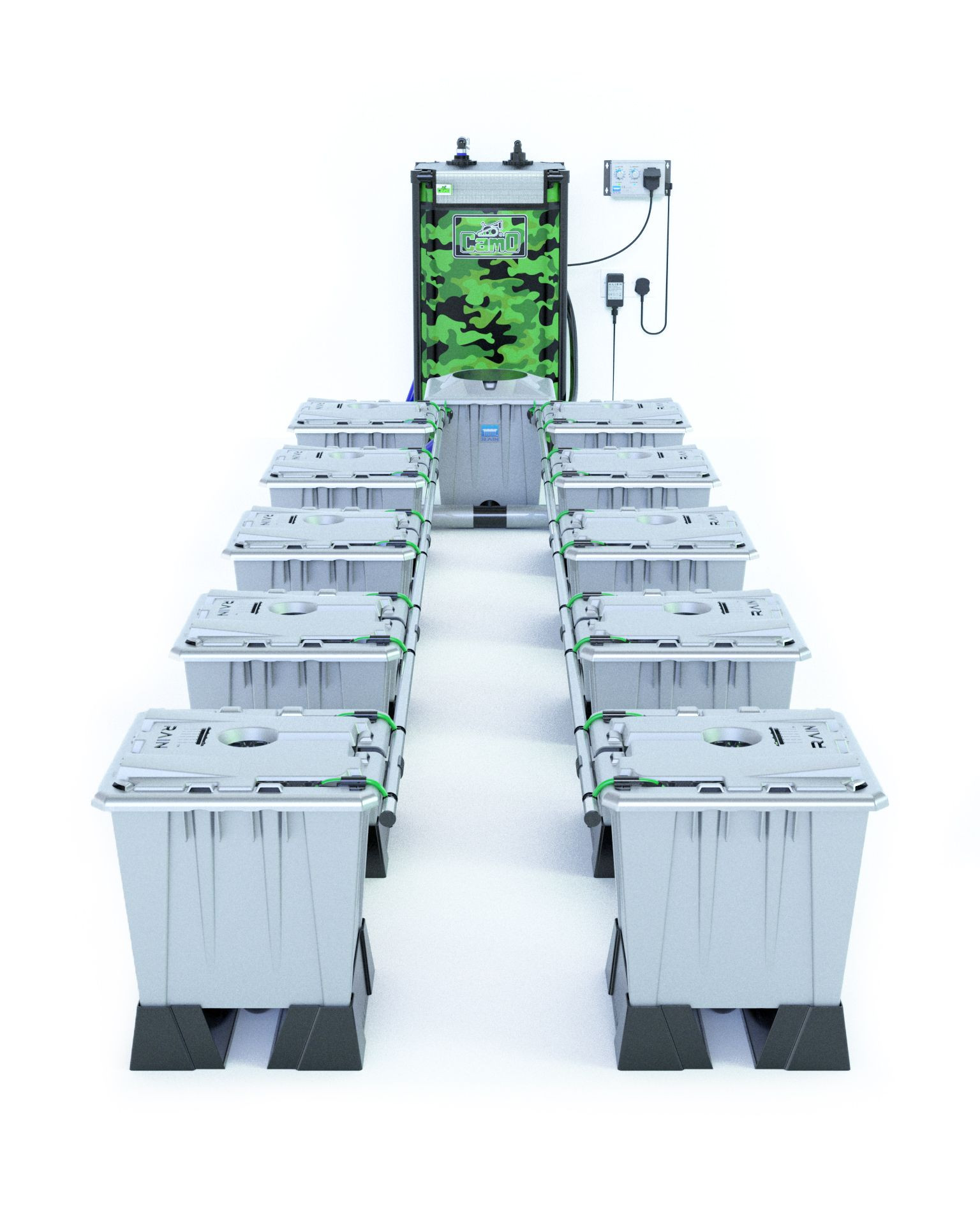 Alien Hydroponics RAIN Silver Series - 15 Liter Töpfe für 10 Pflanzen