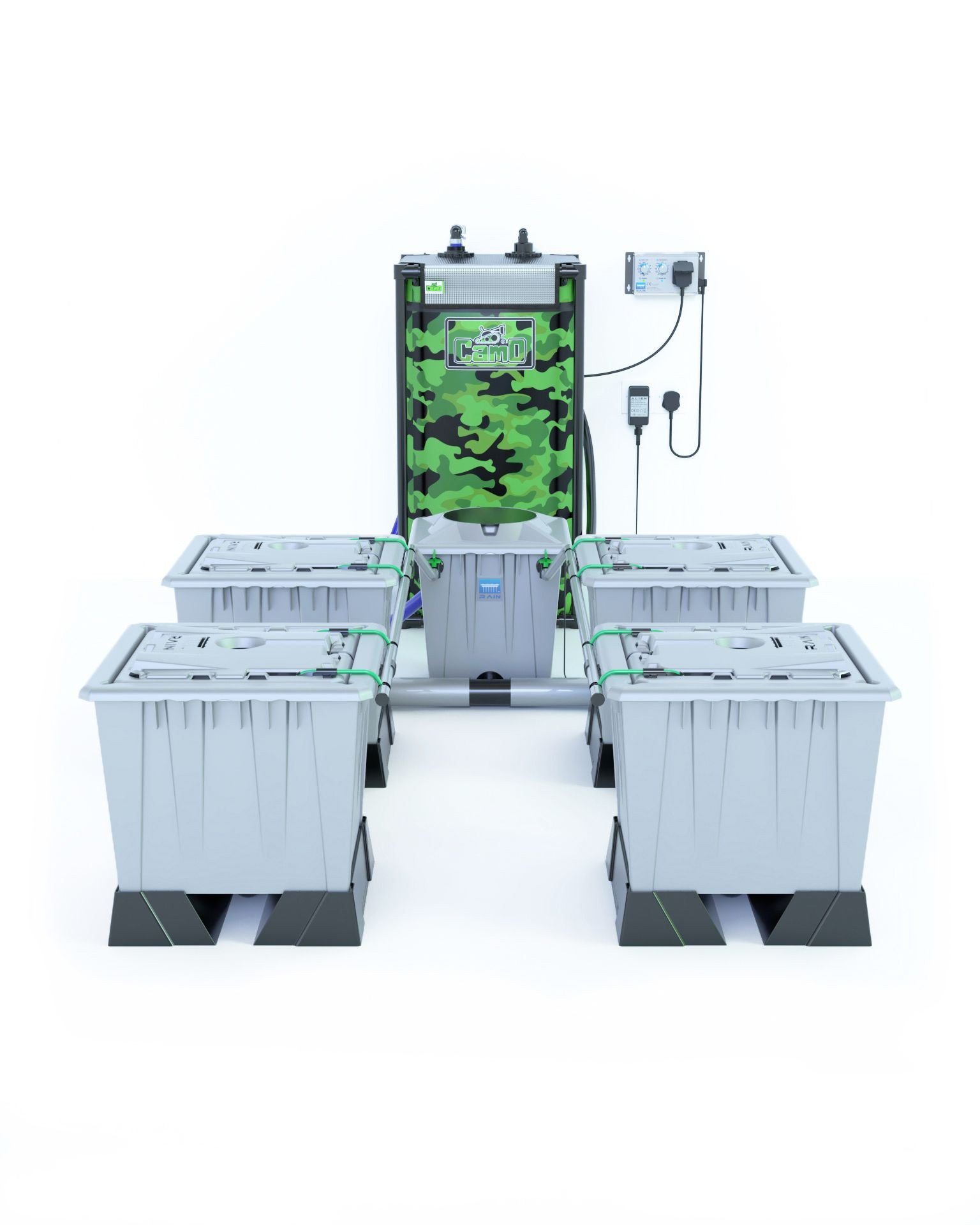 Alien Hydroponics RAIN Silver Series - 30 Liter Töpfe für 4 Pflanzen
