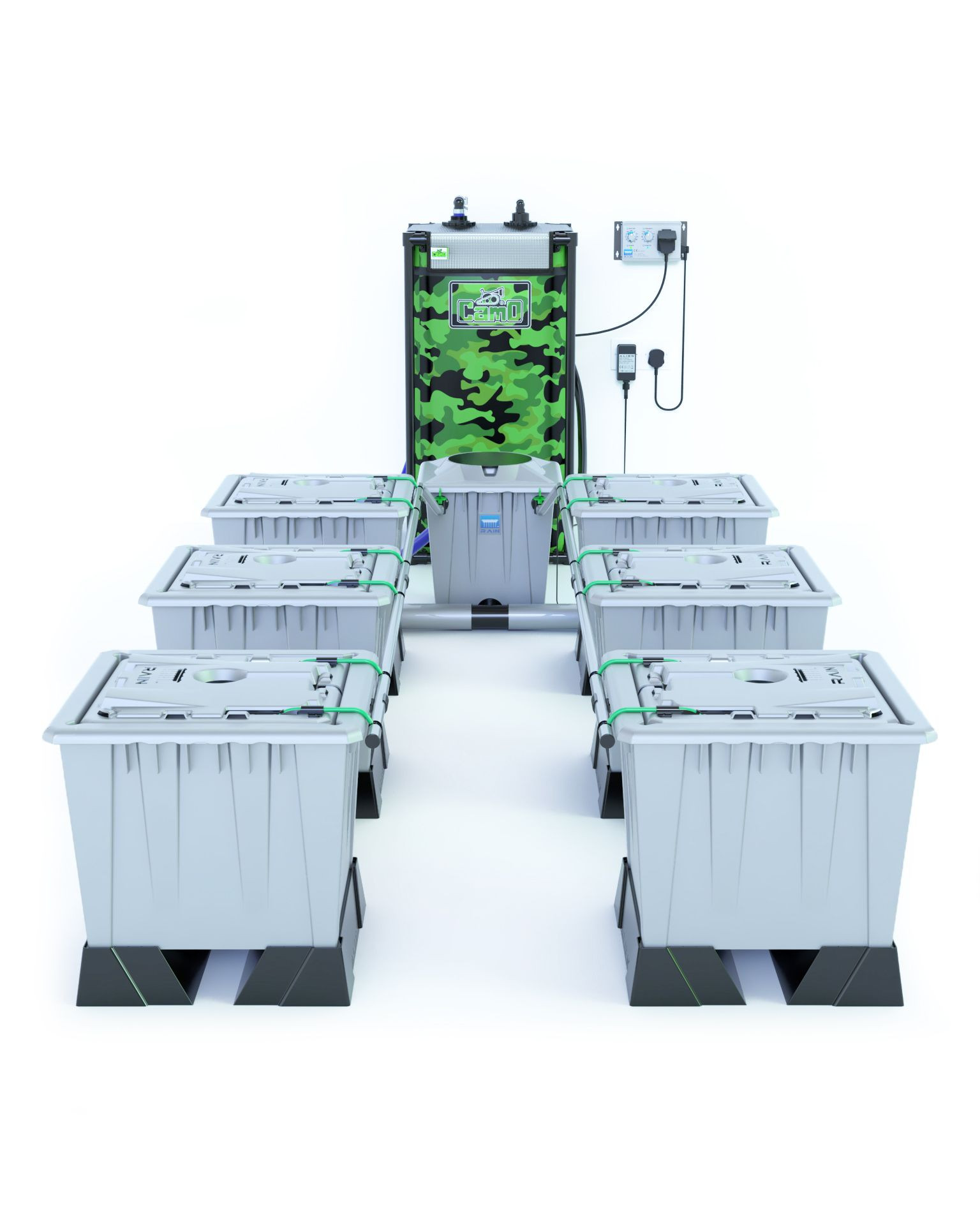 Alien Hydroponics RAIN Silver Series - 30 Liter Töpfe für 6 Pflanzen