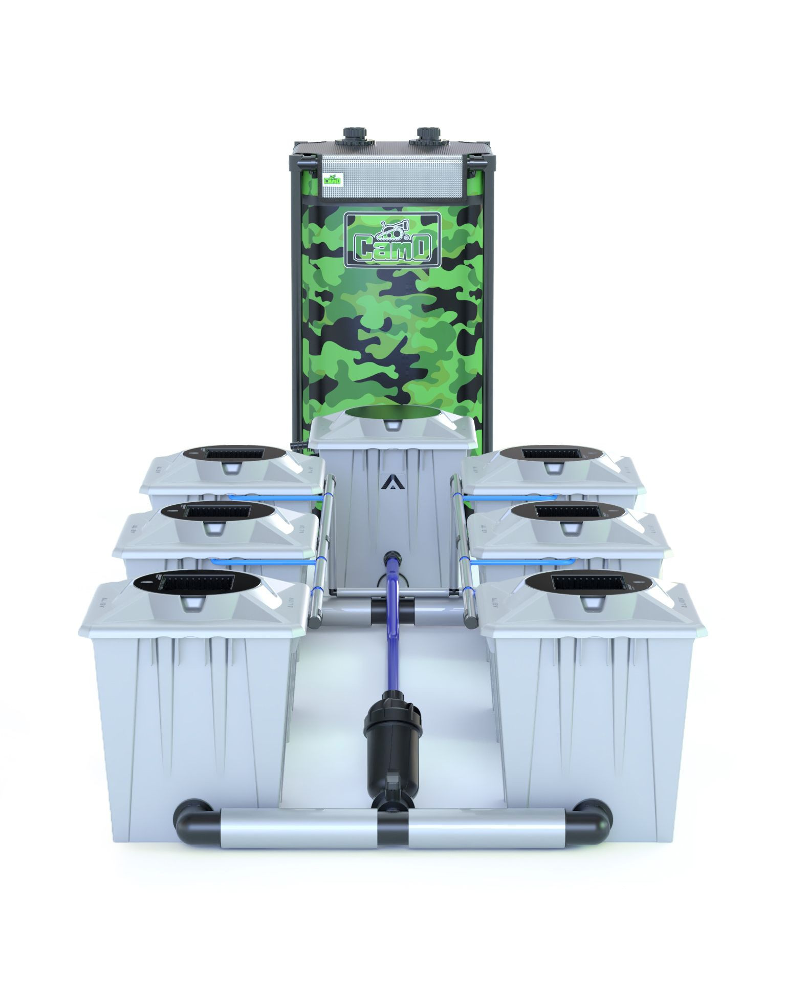 Alien Hydroponics RDWC System "Silver Series" (20L Töpfe) für 6 Pflanzen