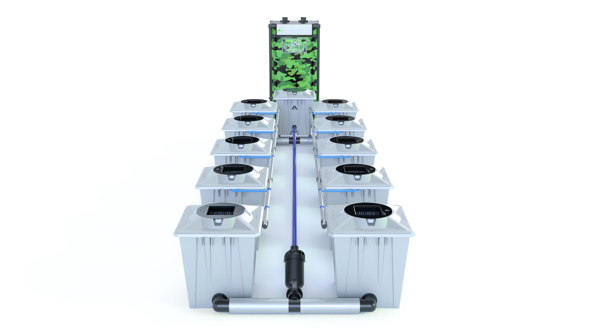 Alien Hydroponics RDWC System "Silver Series" (20L Töpfe) für 10 Pflanzen