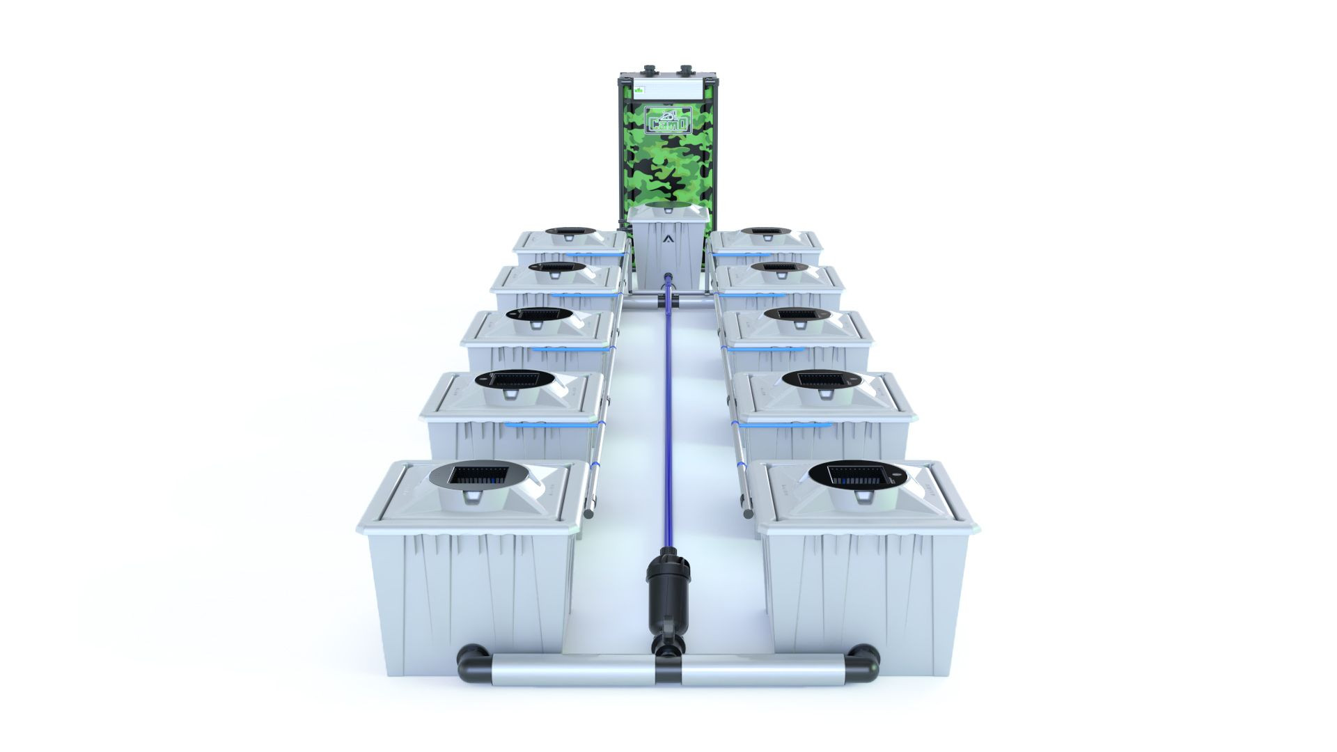 Alien Hydroponics RDWC System "Silver Series" (36L Töpfe) für 10 Pflanzen
