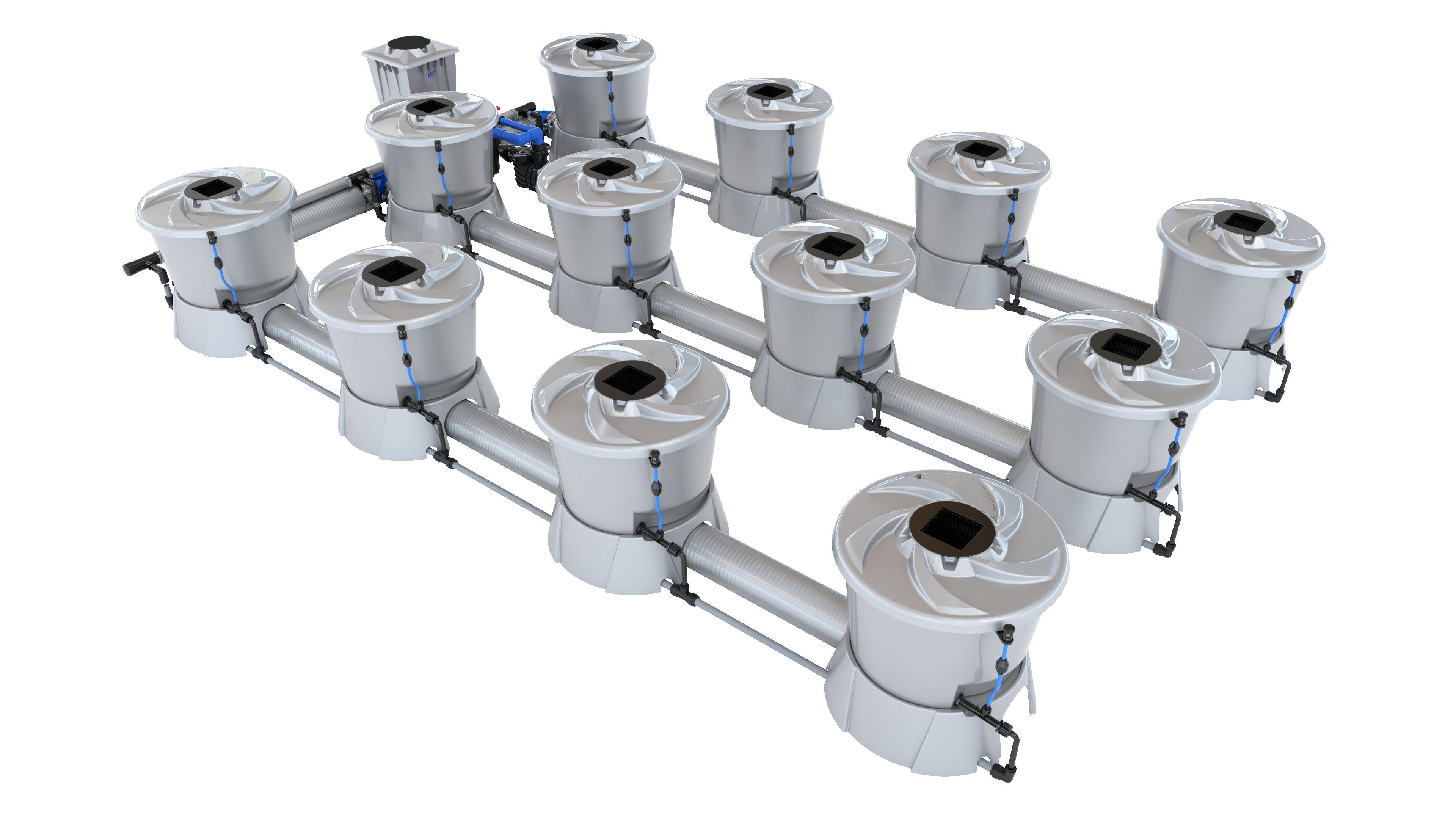 Alien Hydroponics V-System für 12 Pflanzen (Drei Reihen)