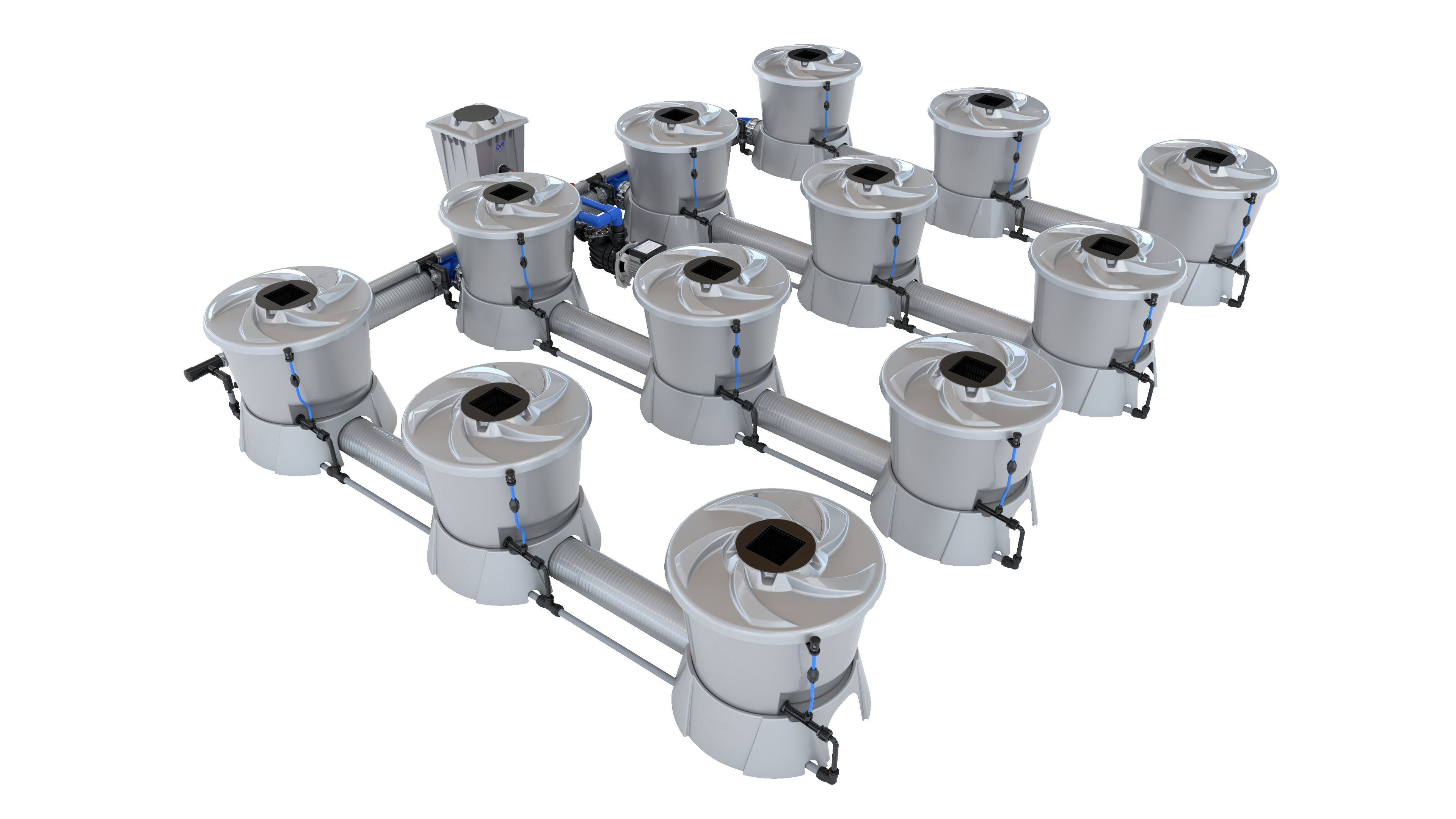 Alien Hydroponics V-System für 12 Pflanzen (Vier Reihen)
