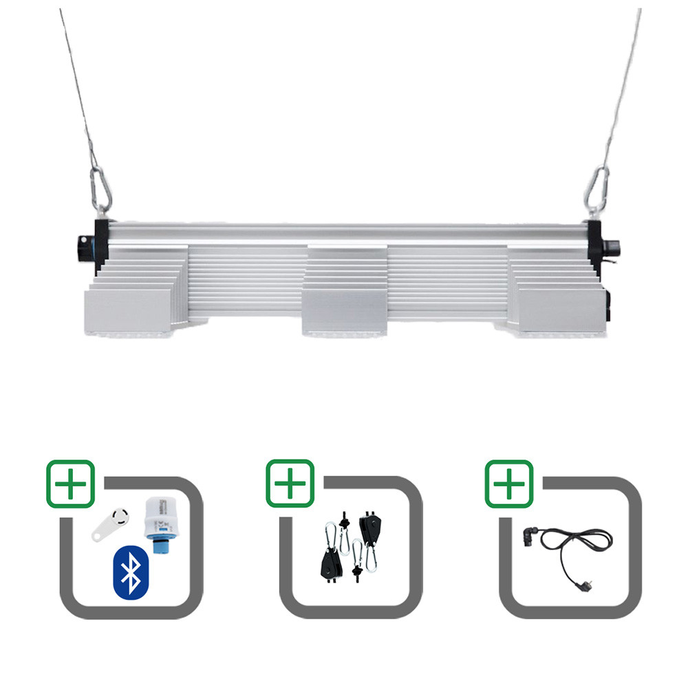 SANlight EVO 3-60 1.5 200W Sparset mit Bluetooth-Dimmer + Netzkabel + Aufhängung