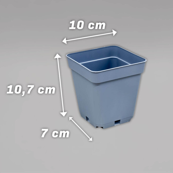 Topf, viereckig, 0,69L, schwarz, 10,7 x 10 cm