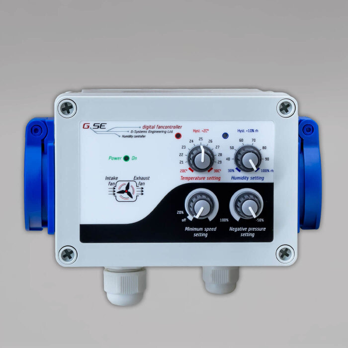 GSE Klimacontroller, steuert Abluft & Zuluft, regelt Feuchtigkeit, Temperatur und Unterdruck