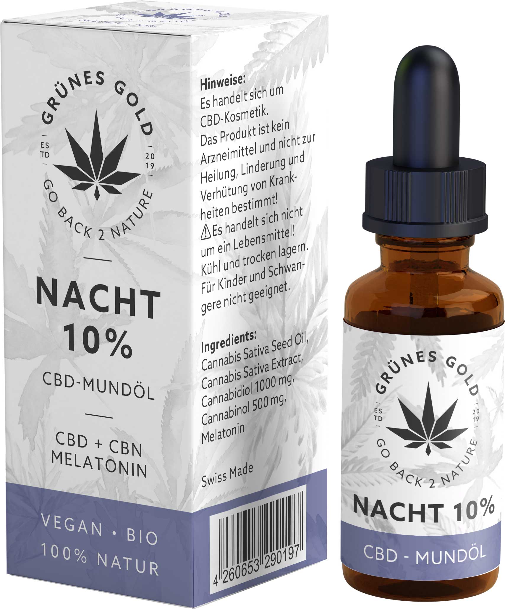 Nacht CBD Öl 10% - Grünes Gold