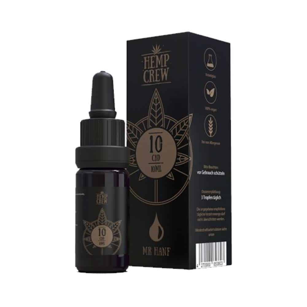 HempCrew CBD Öl 10 % 10ml - Aroma Vanille Zitrone Minze Lavendel - Mr Hanf