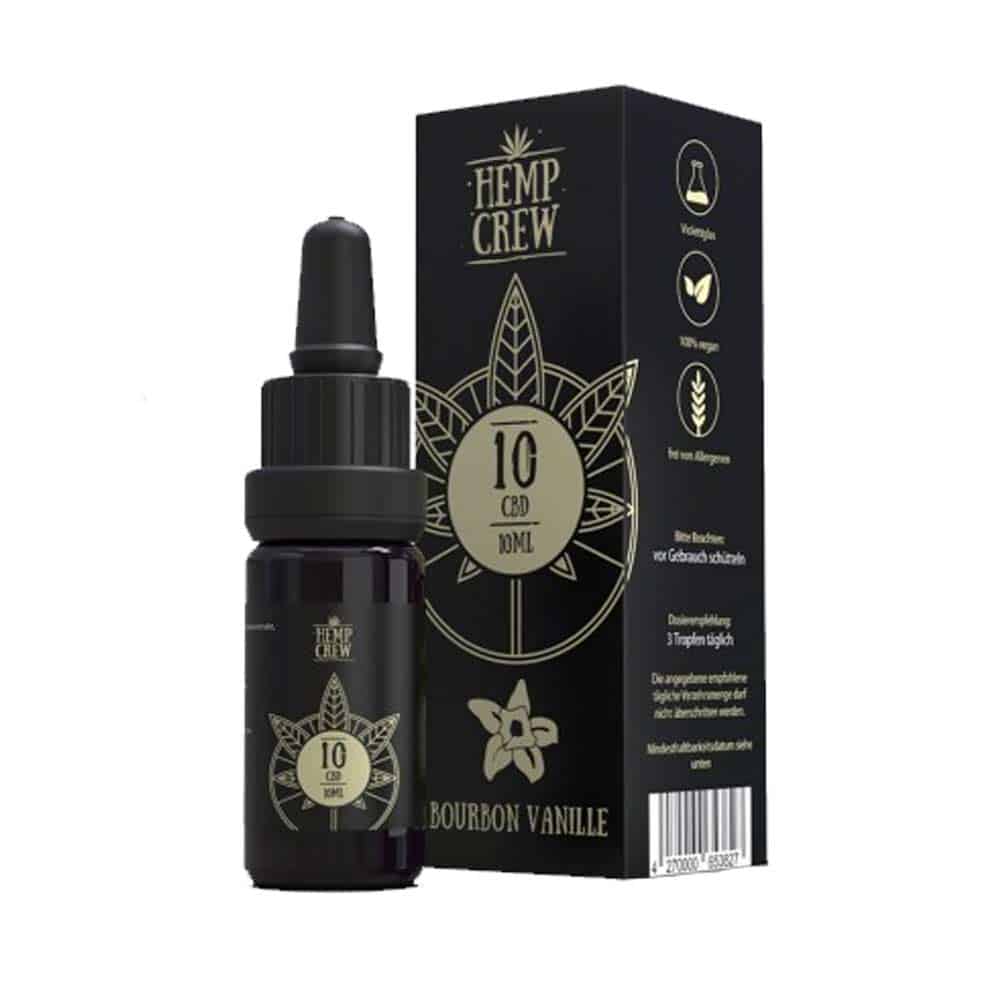 HempCrew CBD Öl 10 % 10ml - Aroma Vanille Zitrone Minze Lavendel - Bourbon Vanille