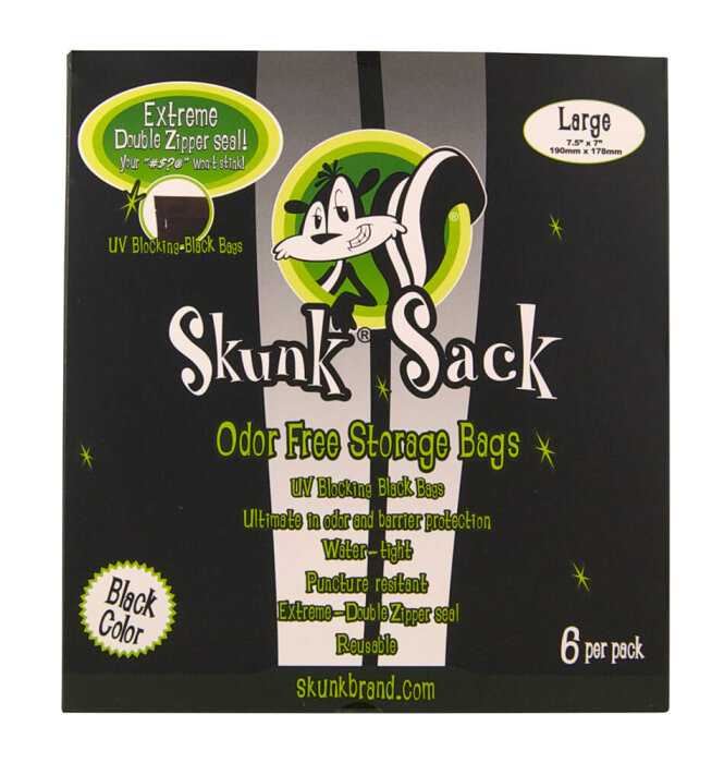 SKUNK Sack Black, Geruchsstopp Beutel, 6 Stück, L