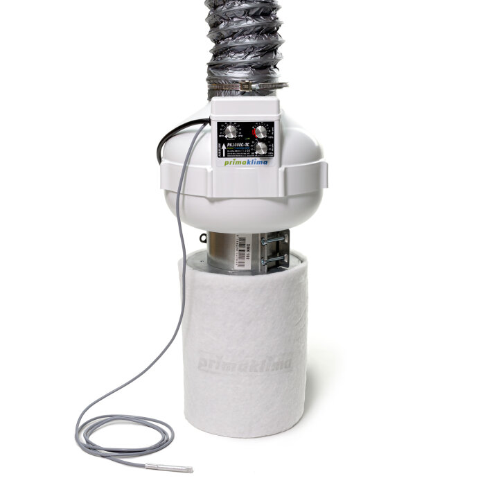 Prima Klima Premium Abluftset, 580 m³/h, 100mm, EC-Motor, temperaturgesteuerter Lüfter, PKVS-100EC-TC Set