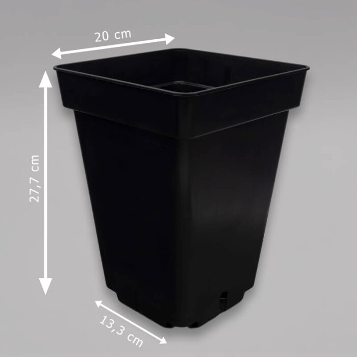 Topf, viereckig, 7L, schwarz, 27,5 x 20 cm