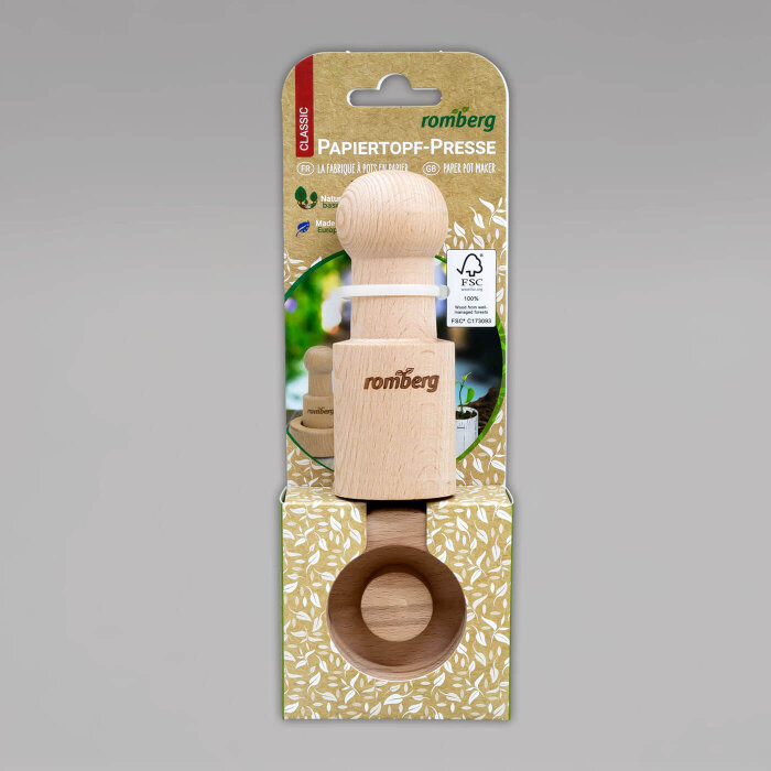 Romberg Paper Pot Maker, Papiertopf-Presse zur Herstellung nachhaltiger Anzuchttöpfe