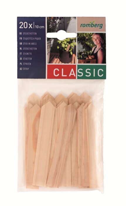 romberg Holzstecketiketten, 30 Stück à 10 cm