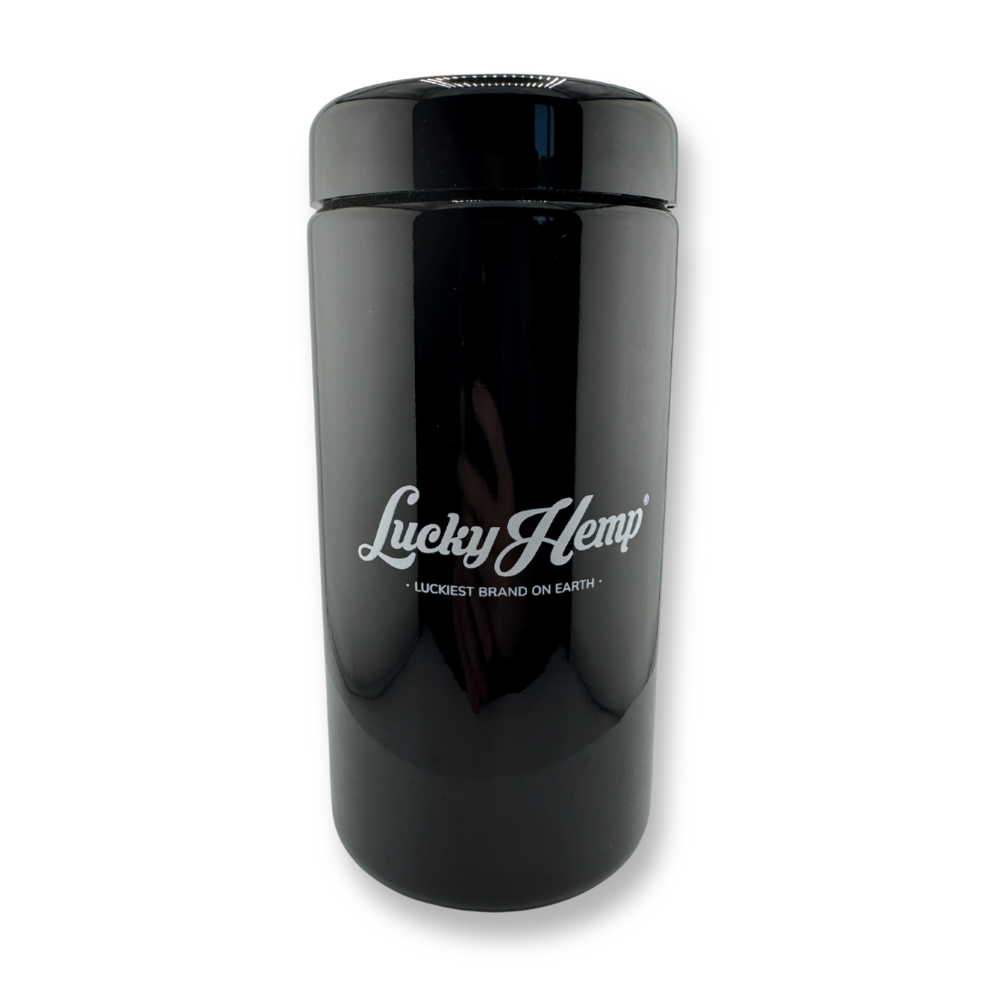 LuckyCure Humidor Glas mit Thermo-Hygrometer - 250ml