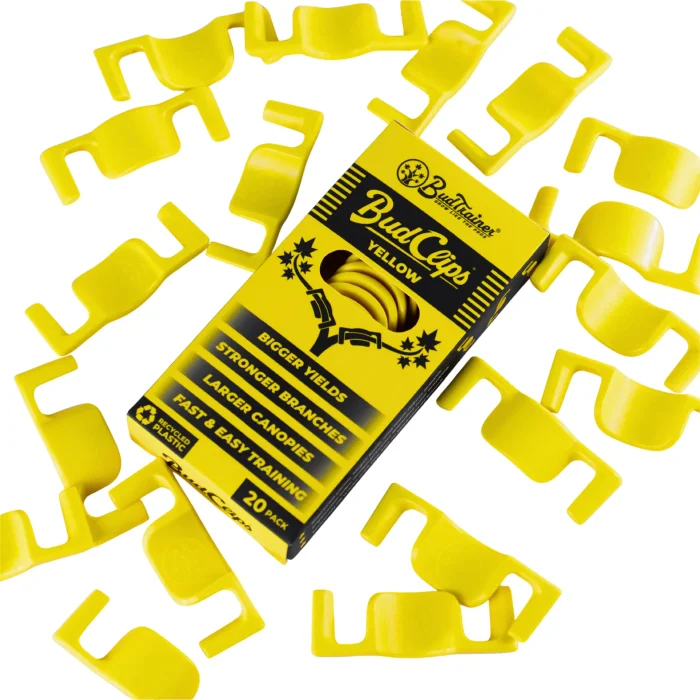 BudTrainer BudClips, ultra-robuste LST-Pflanzenclips in Universalgröße 20 Clips, gelb
