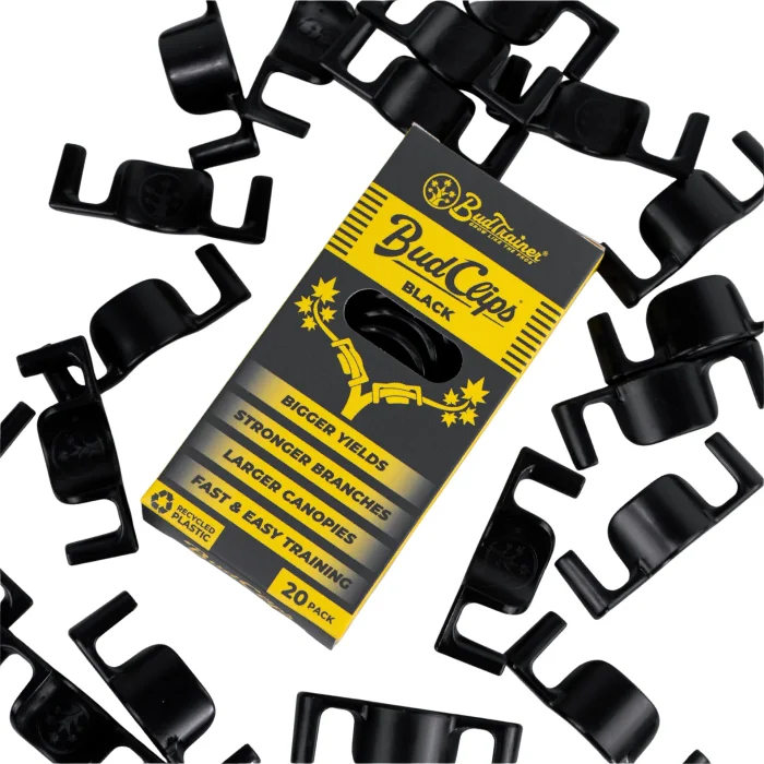 BudTrainer BudClips, ultra-robuste LST-Pflanzenclips in Universalgröße 20 Clips, schwarz