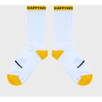 🧦 SOCKS – Smile White-Yellow One Size