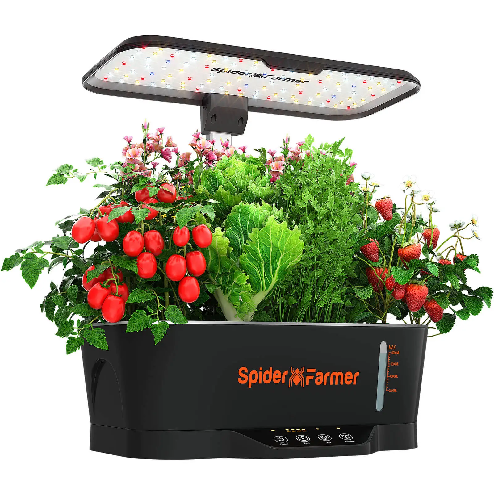 Spider Farmer SmartG12 Hydroponik System mit 36W LED - WLAN - Appgesteuert - 12 Töpfe, 6L Tank