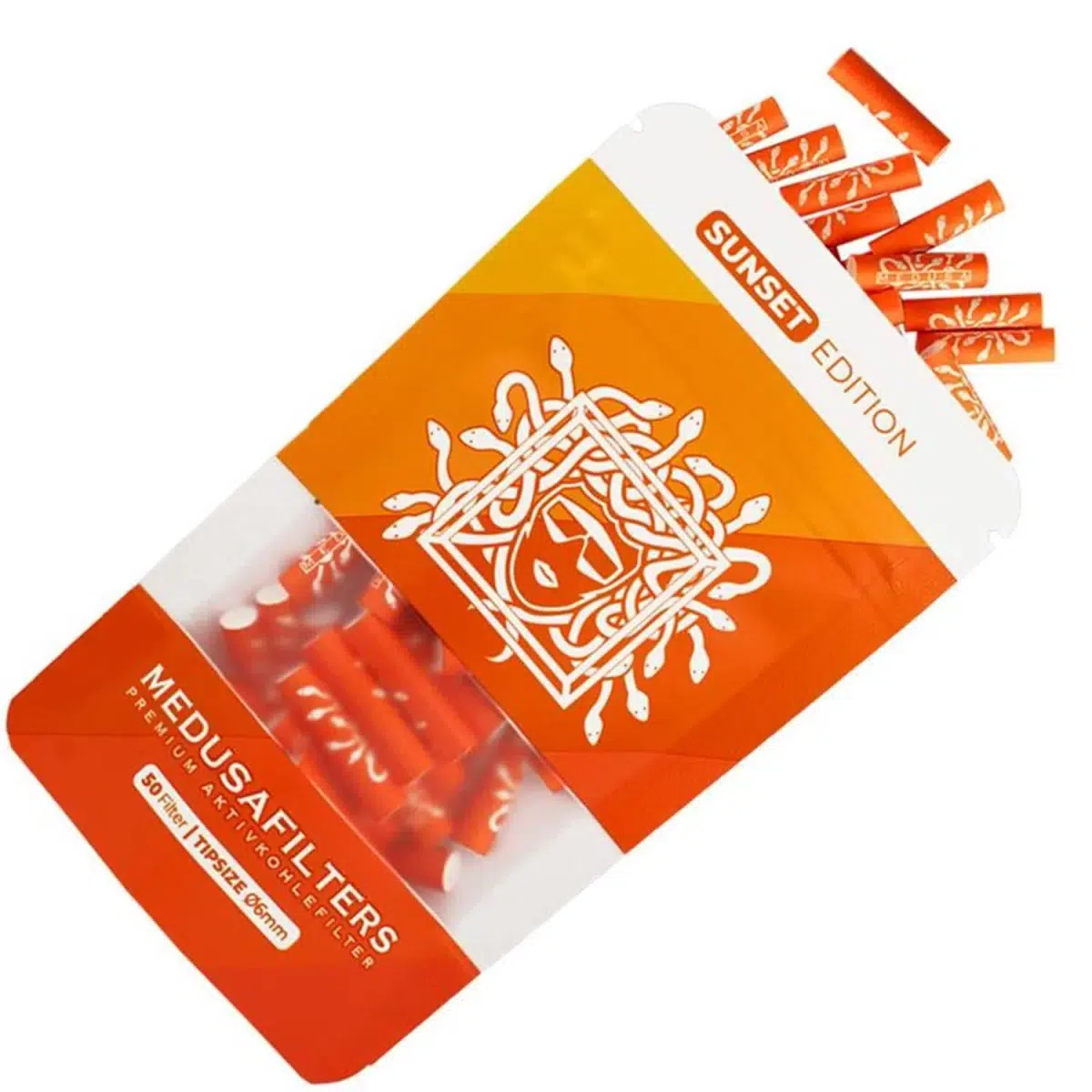 Medusafilters Aktivkohlefilter 6mm Sunset - 50 Stück