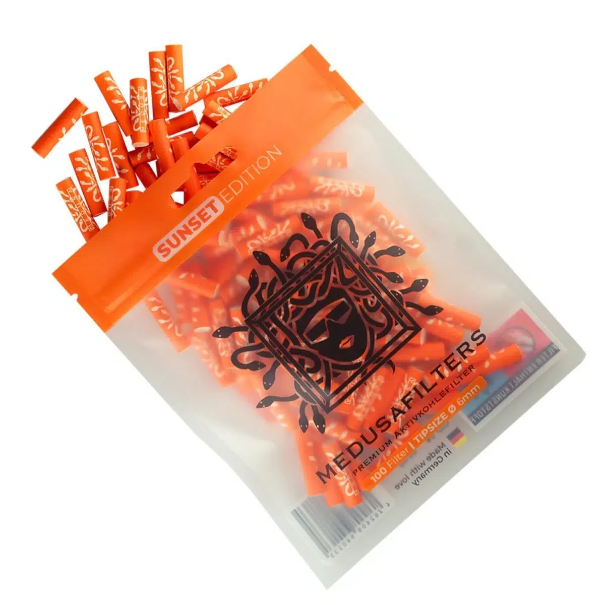 Medusafilters Aktivkohlefilter 6mm Sunset - 100 Stück
