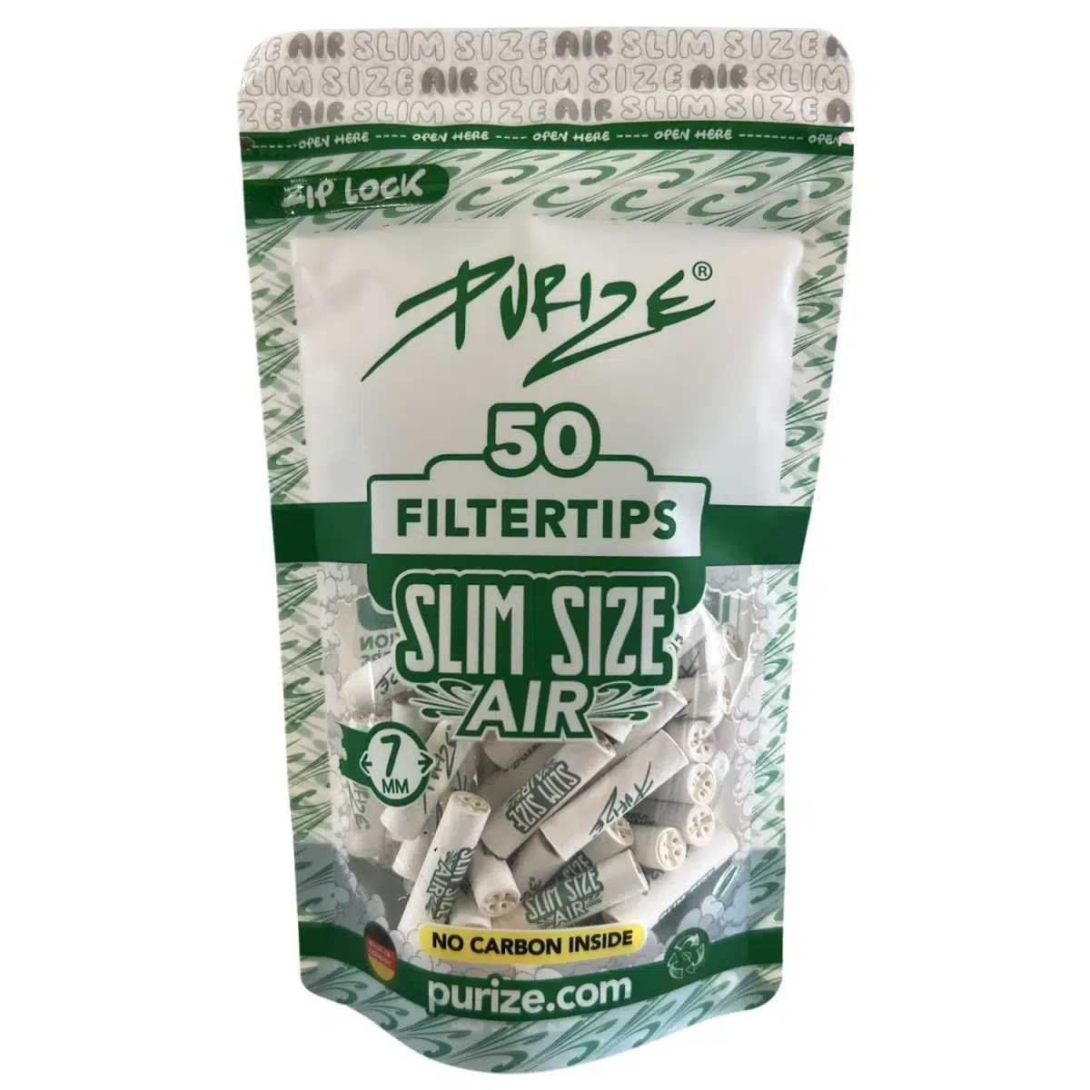 PURIZE Air Filter Slim Size 7mm Weiß 50 Stück