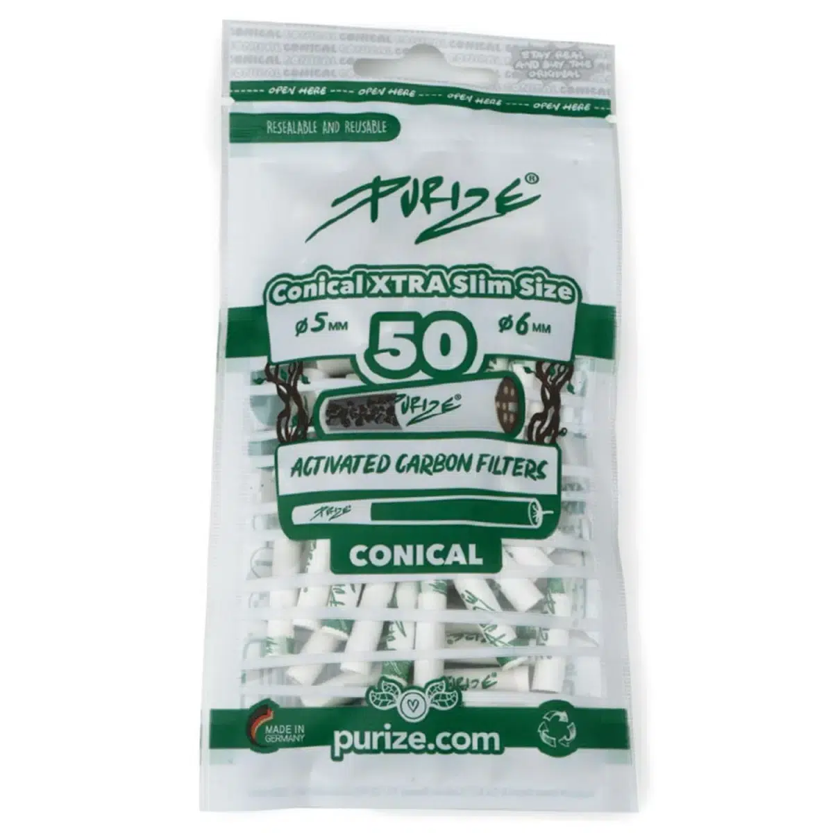 PURIZE Aktivkohlefilter Conical - konisch - 50 Stück