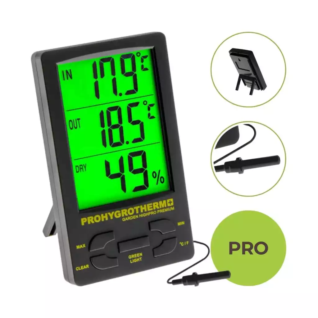 HYGROTHERMO PRO Thermometer-Hygrometer mit 2 Messpunkten digital Garden Highpro