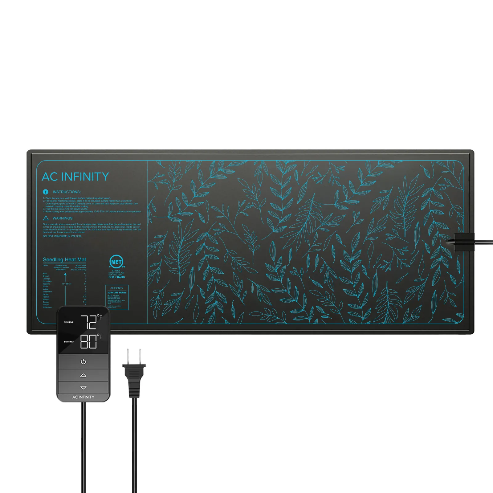 AC Infinity SUNCORE H-Serie Heizmatten mit smarter Temperatursteuerung H7 - 52,7 x 121,9cm 